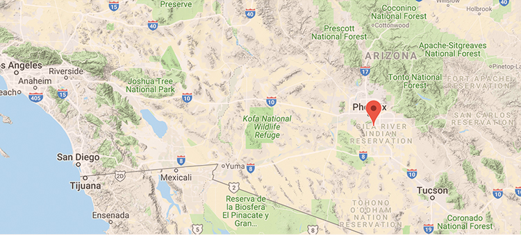 Karte von Phoenix in Arizona